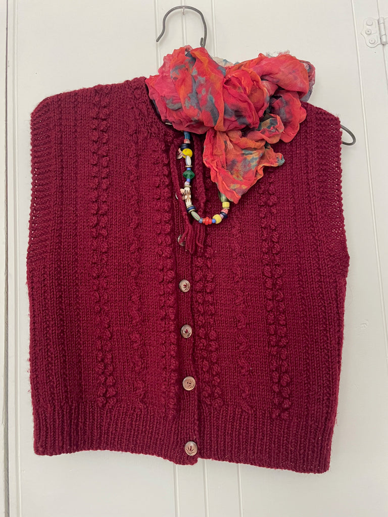 Rosie's burgundy sweater vest