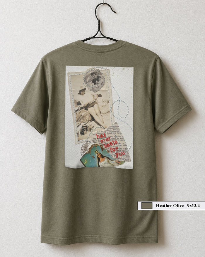 Hat Over Heels For You collage art t-shirt