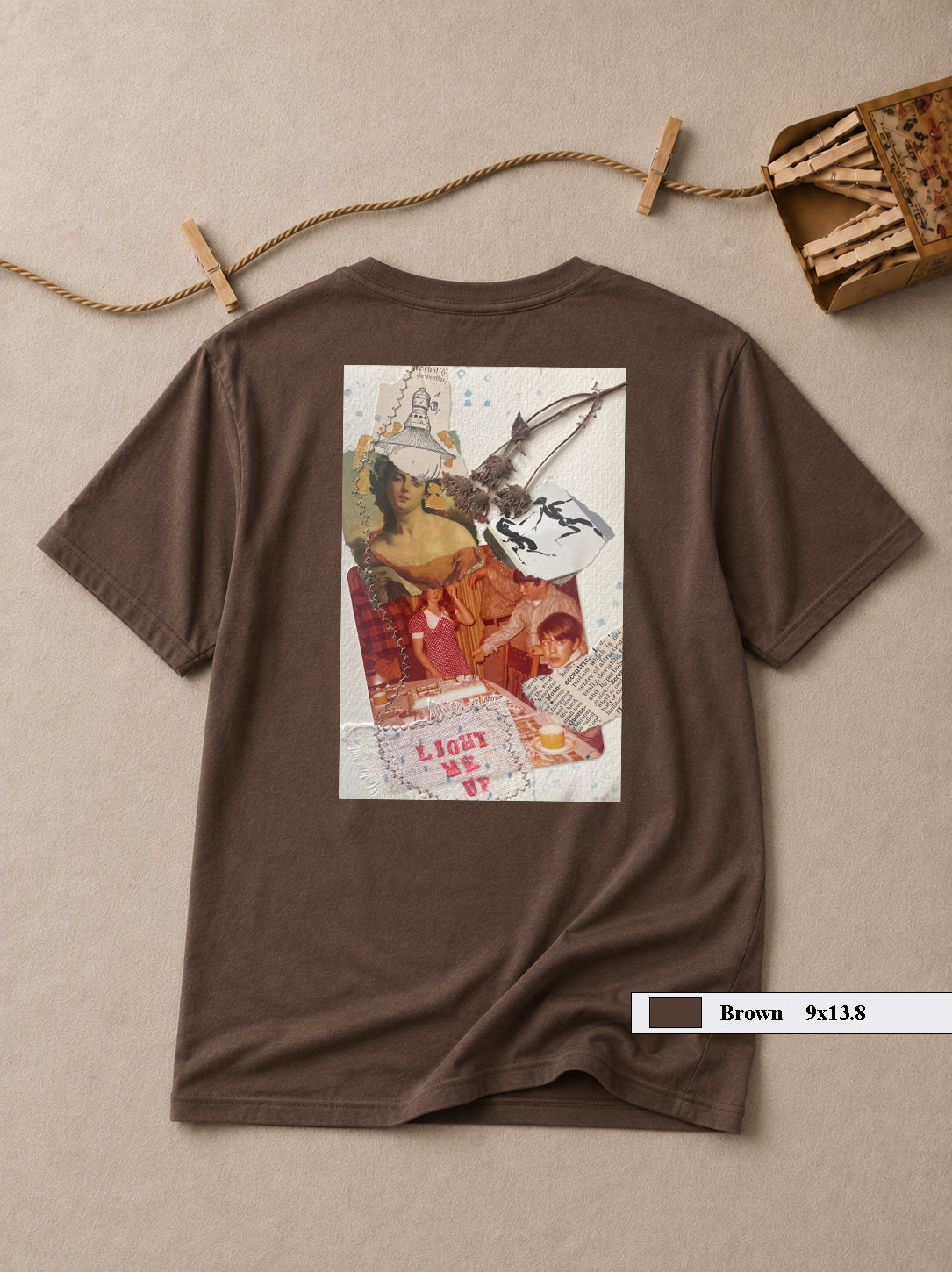 Light me up collage art t-shirt