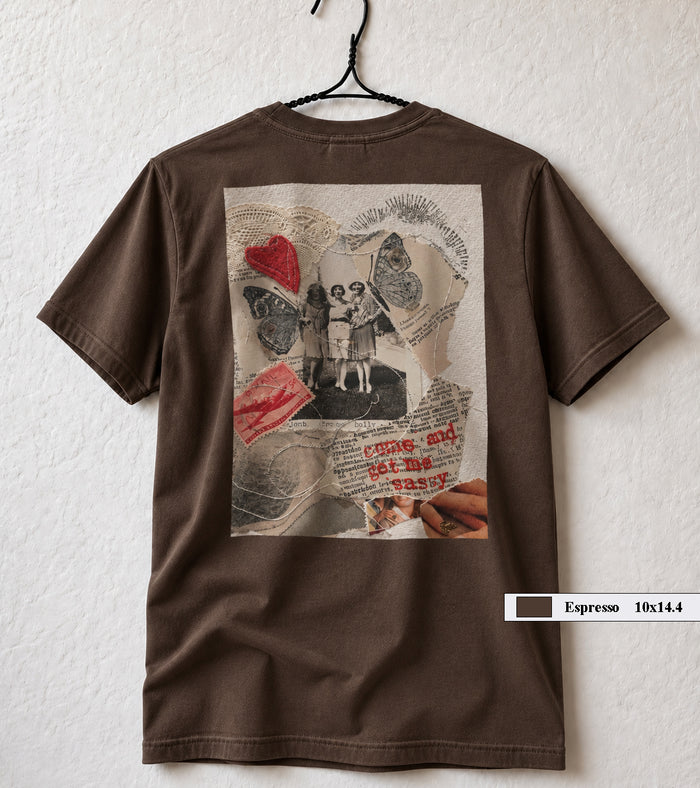 Come and Get Me Sassy collage art t-shirt