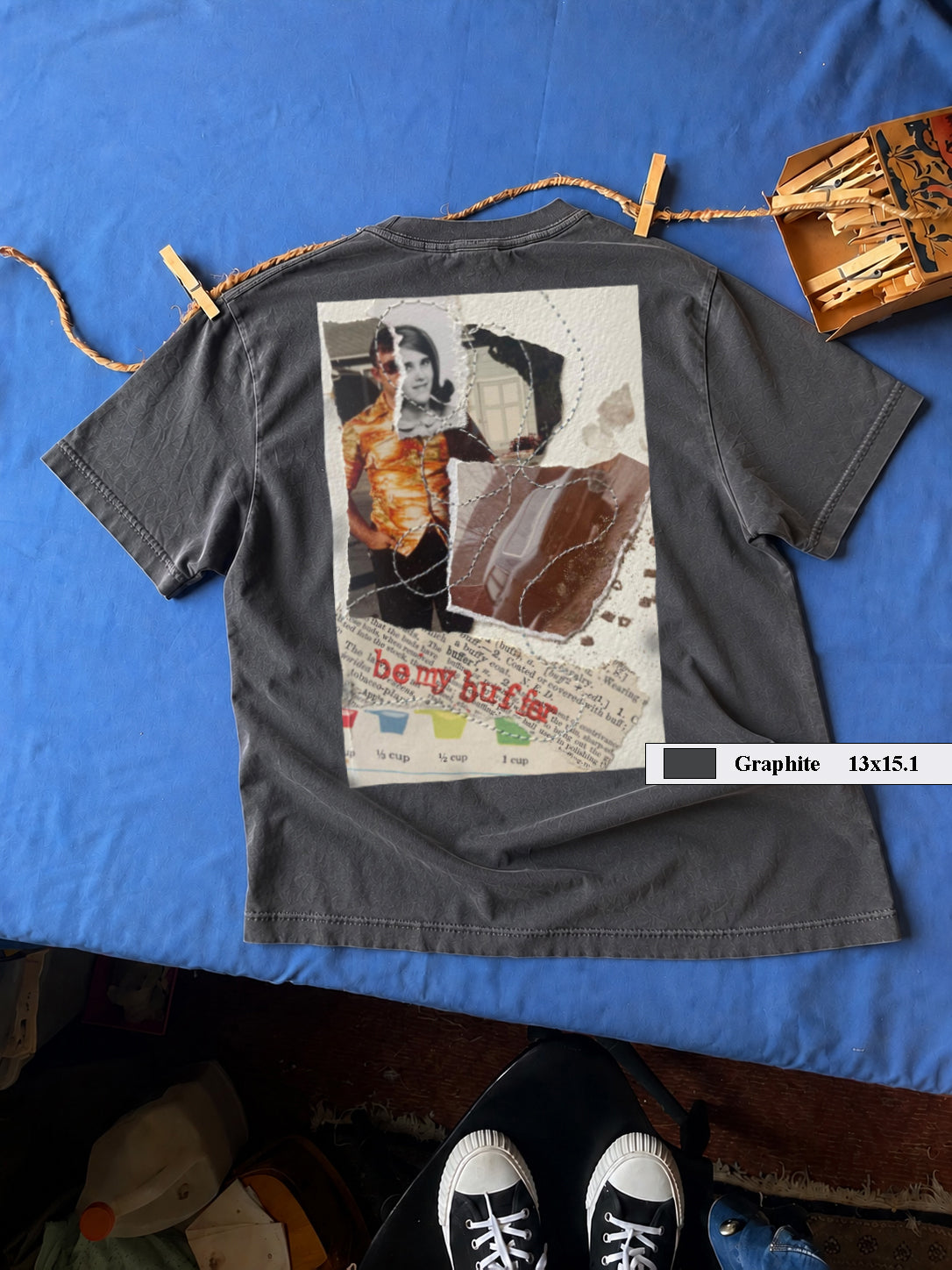 Be My Buffer collage art t-shirt