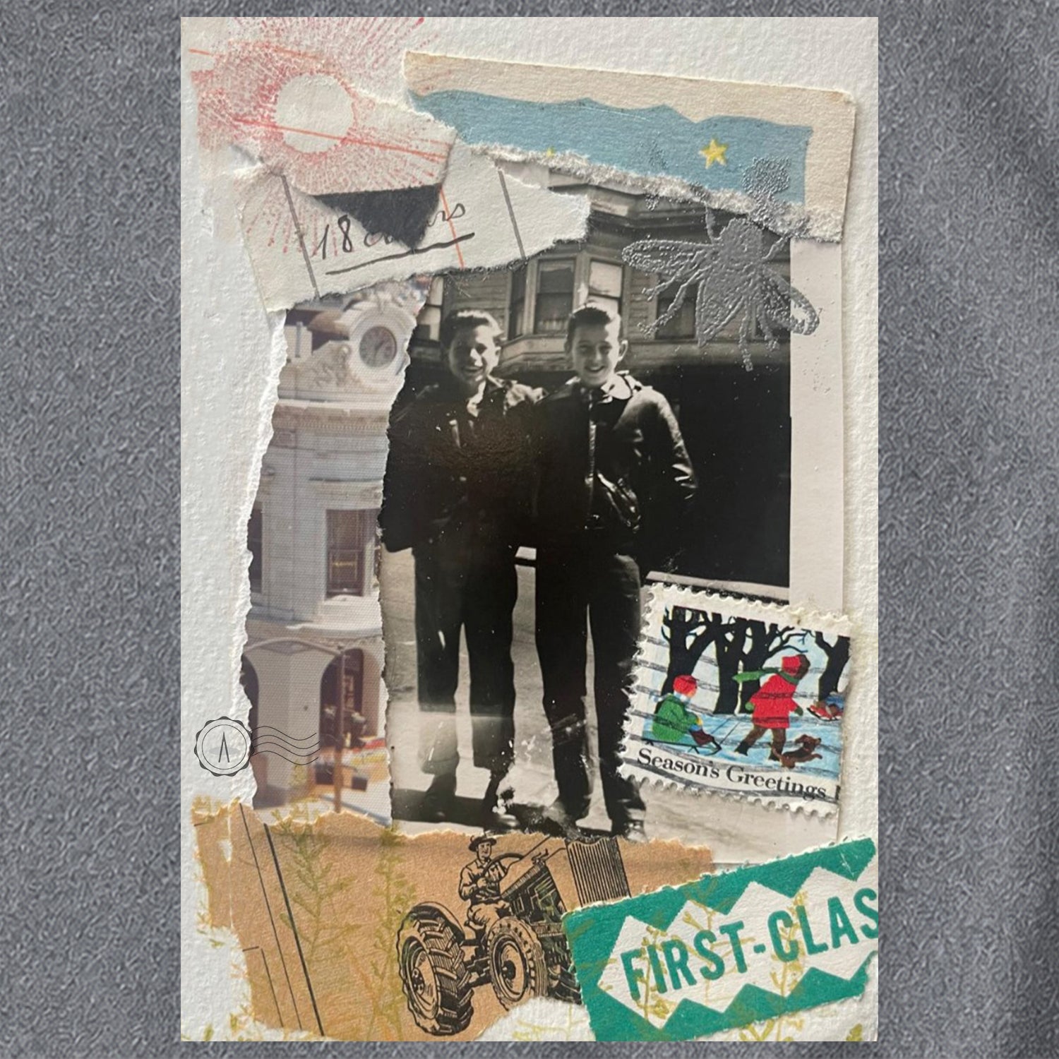 Farm boys collage art t-shirt