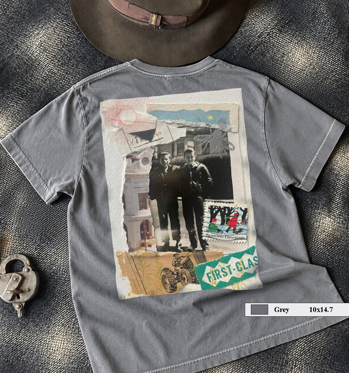 Farm boys collage art t-shirt