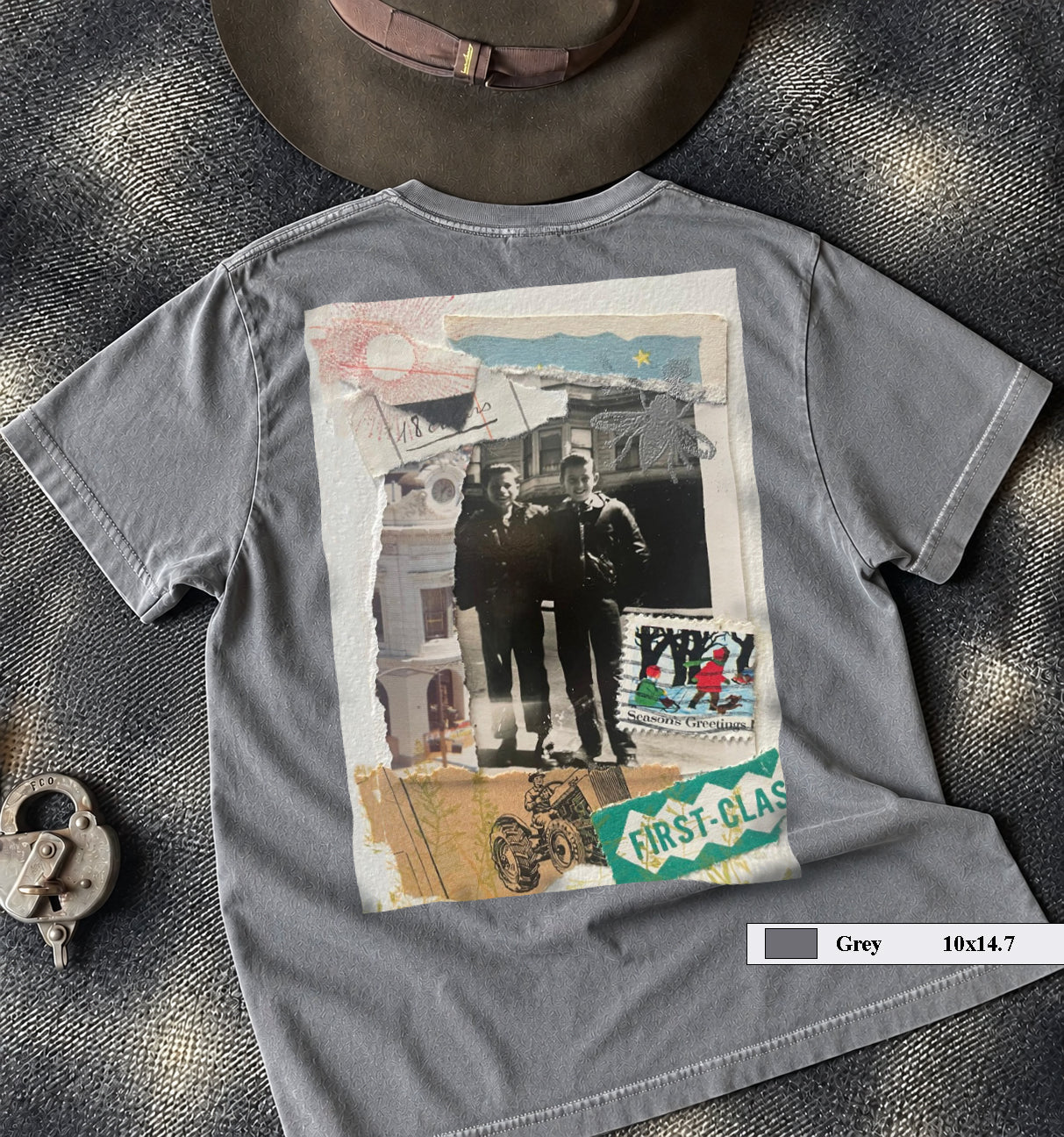 Farm boys collage art t-shirt