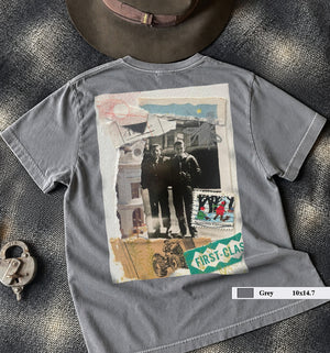 Farm boys collage art t-shirt