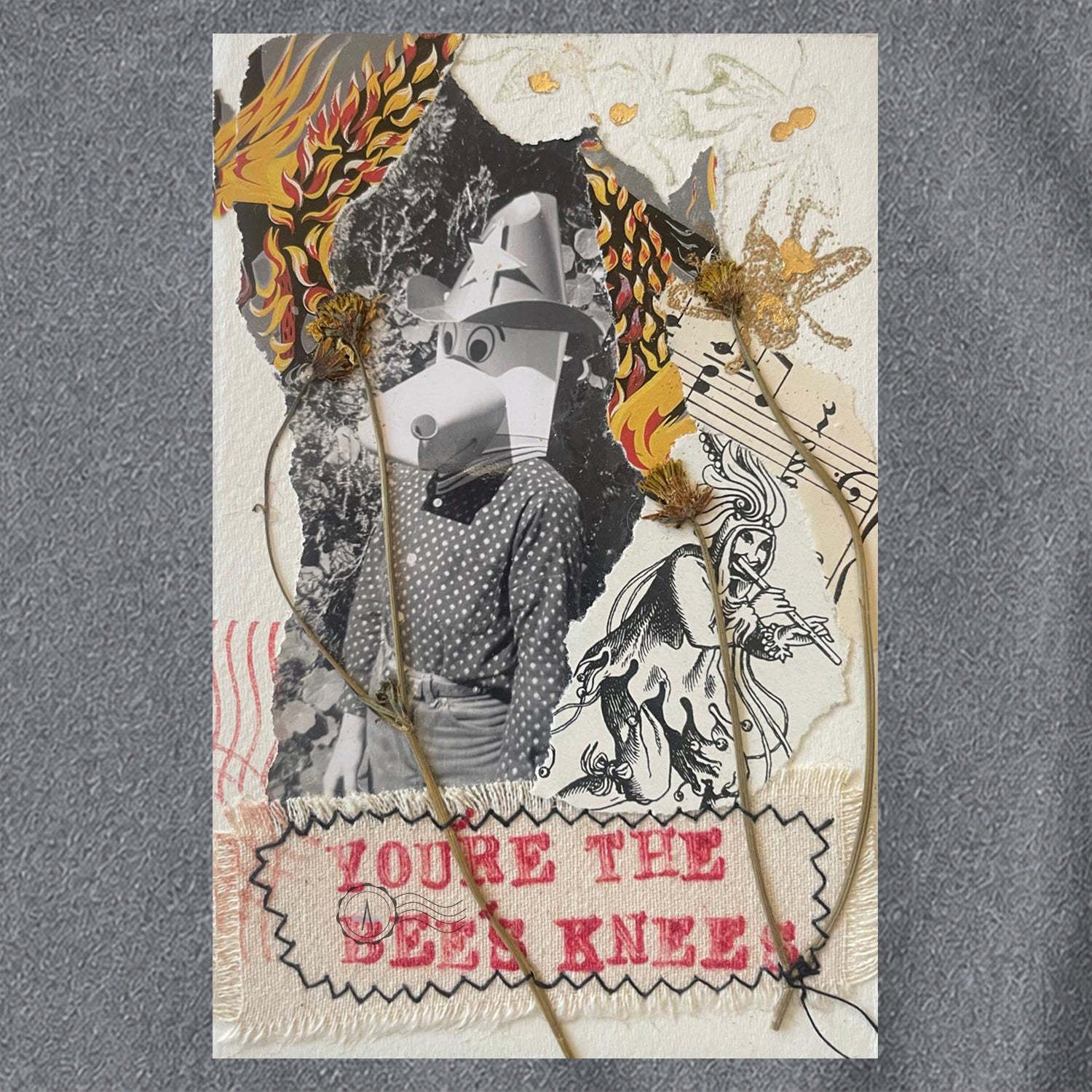 Bee's Knees collage art t-shirt