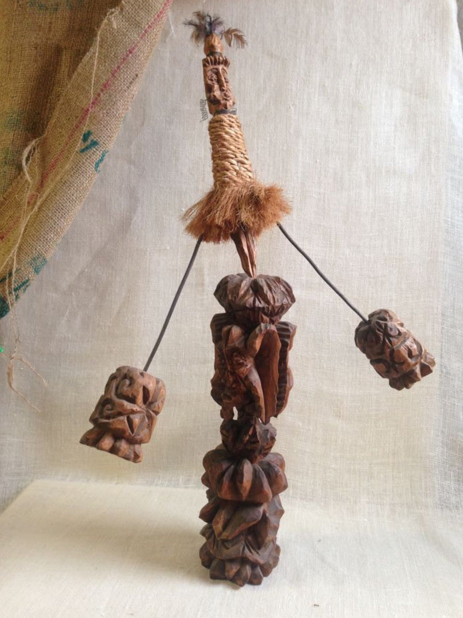 Wobbly Tiki Sculpture for Tiki Bar Decor
