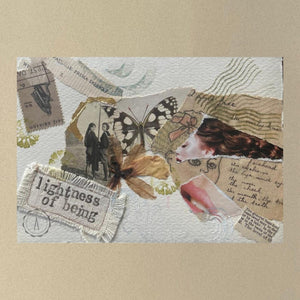 Close up of collage art titled 'Lightness Of Being'