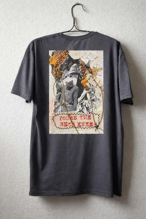 Collage art t-shirt with image on back  titled 'Bee's Knees'