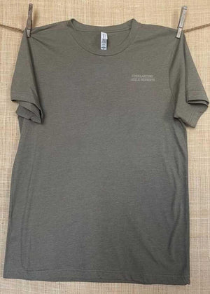 Front of collage art t-shirt with tagline on front: 'Everlasting Agile Moments'