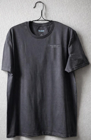 Front of collage art t-shirt with tagline on front: 'Farm Boys Wait For No One'