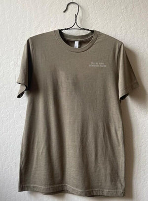 Front of collage art t-shirt with tagline on front: 'I'll Be Your Sandwich Maker'