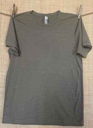 Front of collage art t-shirt with tagline on front: 'Irresistibly Tasty'