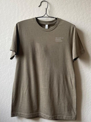 Front of collage art t-shirt with tagline on front: 'You'll Give Me Forever Fireworks'