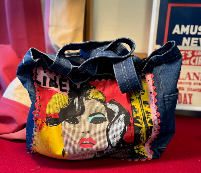 Sassy's Marilyn Monroe one-of-a-kind denim tote