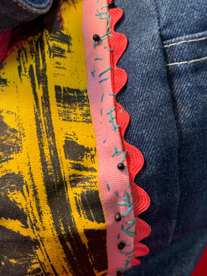 Marilyn Monroe denim tote handmade detail stitching