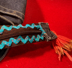 Marilyn Monroe denim tote handmade zipper detail