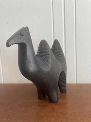Vintage mid century camel figurine front view from the 1950s