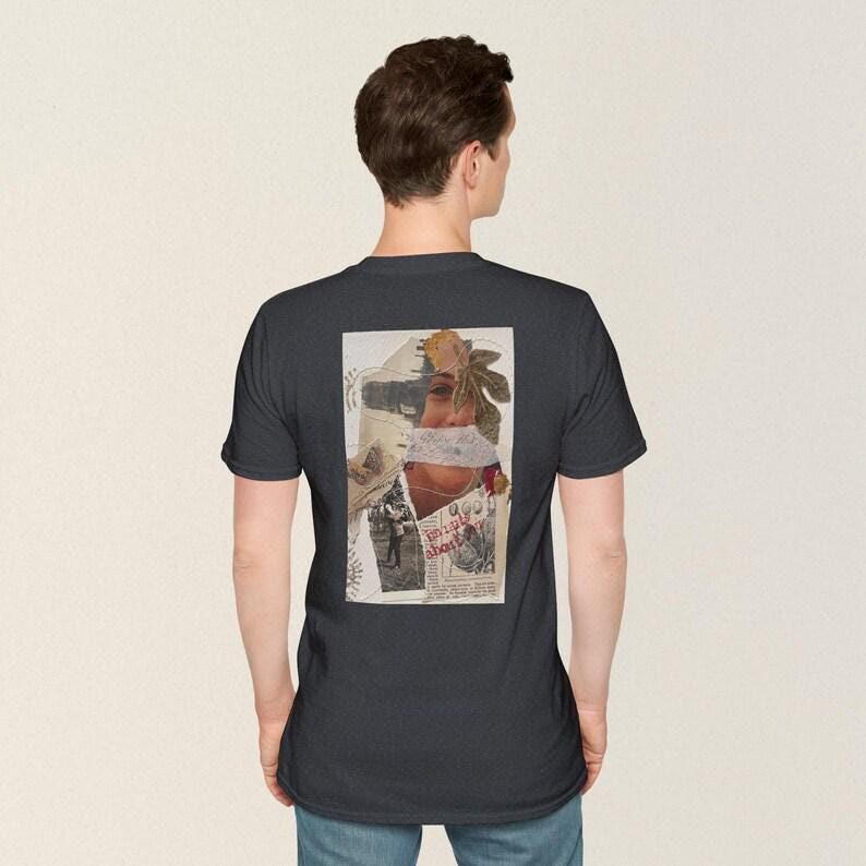 Collage art t-shirt with image on back  titled 'In Nuts About You'