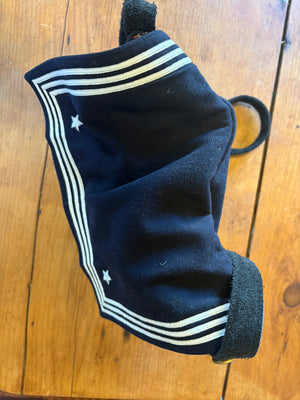Top view of a vintage Navy sail collar uniform bag 