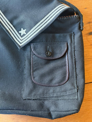 Two original pockets from a vintage sailor uniform handmade bag.