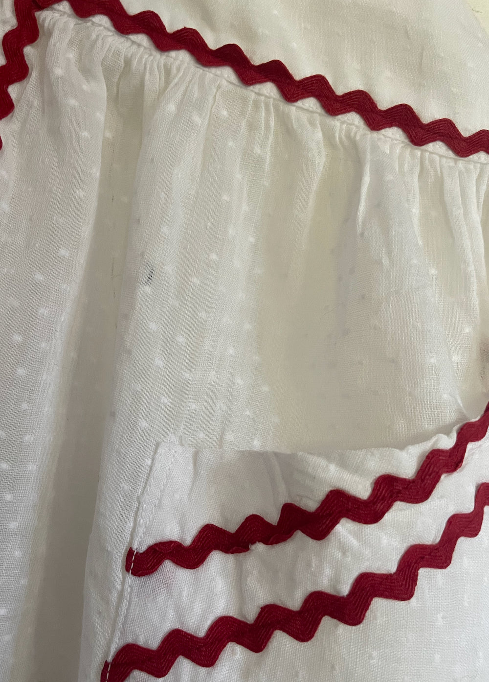 Sandra's swiss dot vintage apron