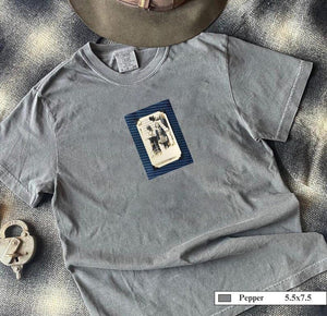 Front of grey t-shirt with a 1920's photo of kids posing