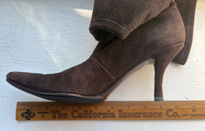 Jenny's brown suede boots