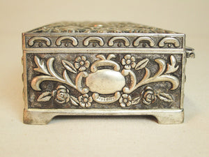 Antique silver plated stash box