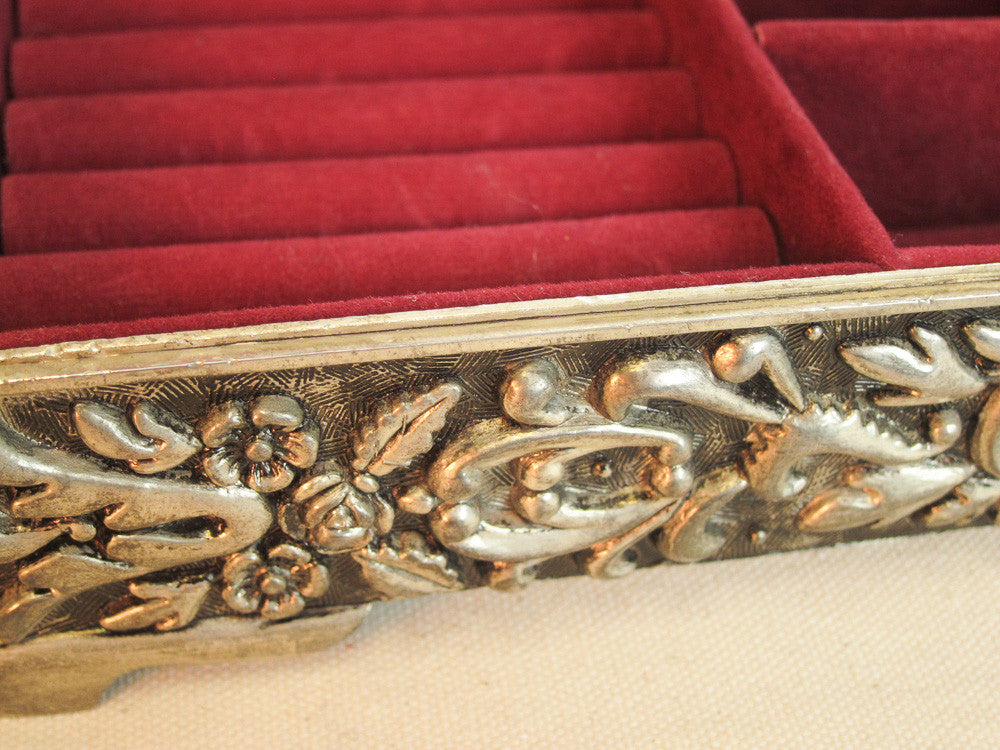 Antique silver plated stash box