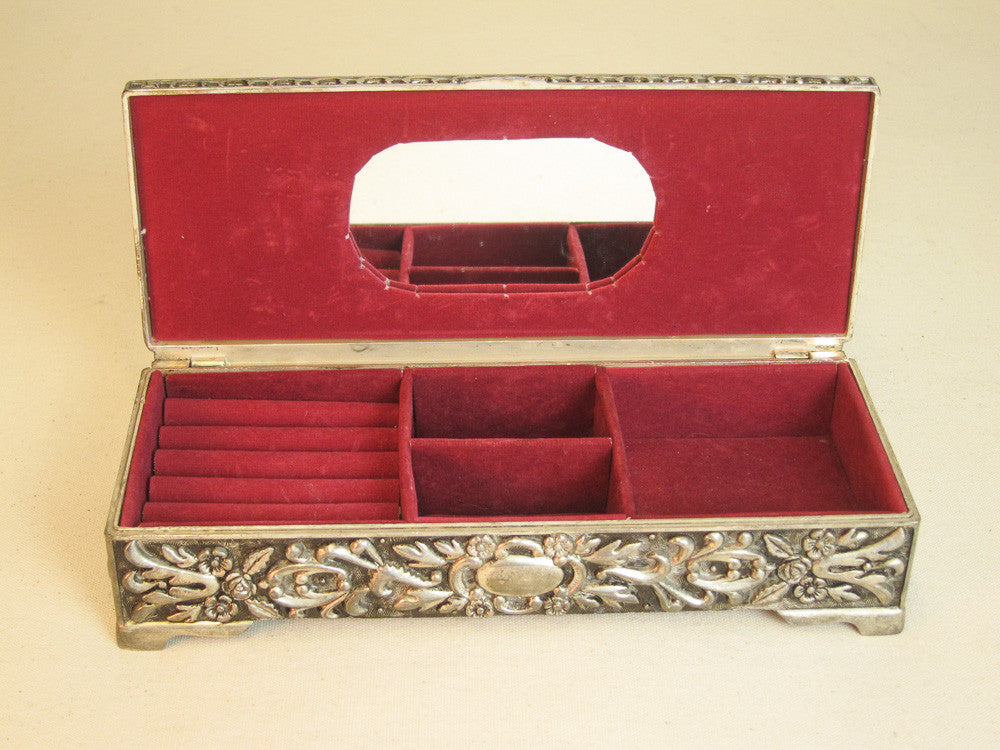 Antique silver plated stash box