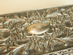 Antique silver plated stash box