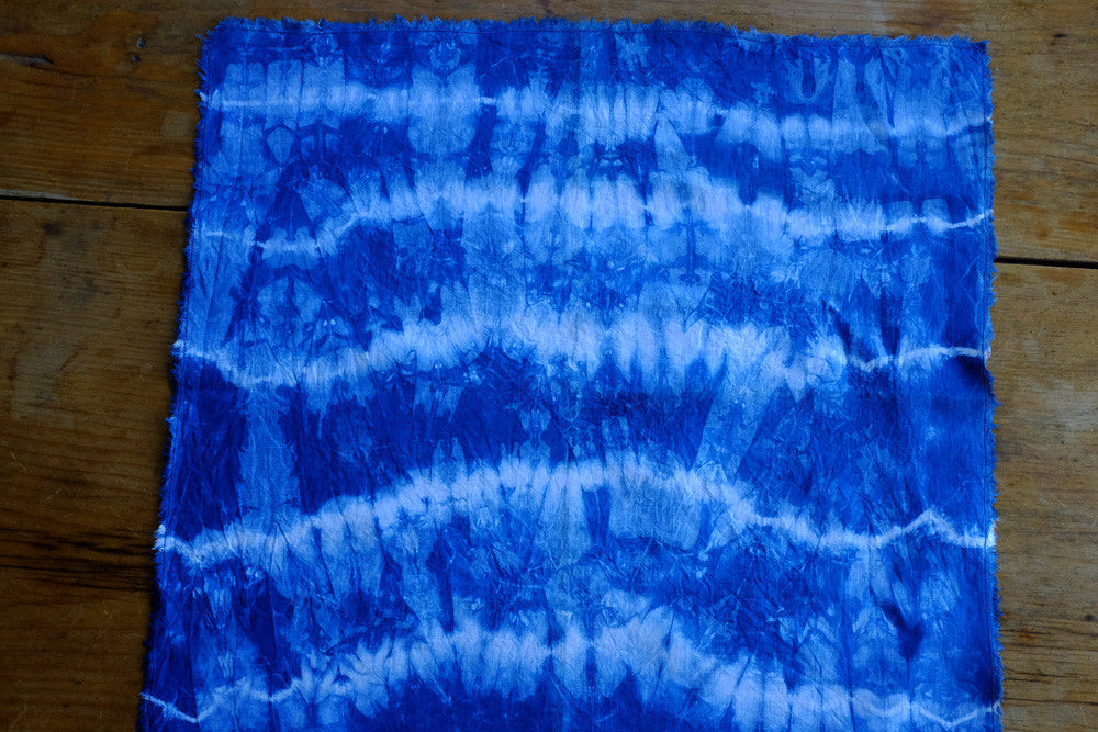Hand-dyed indigo tie-dyed napkins