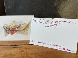 one of a kind collage card with vintage photo back