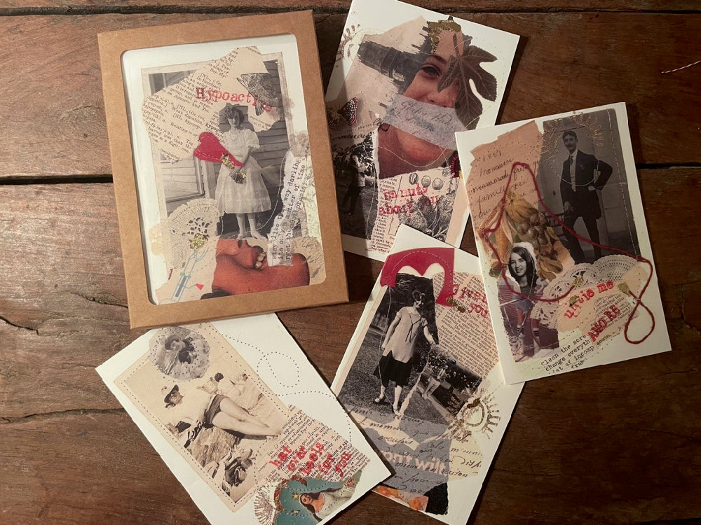 Pack of flirty printed cards with custom envelopes