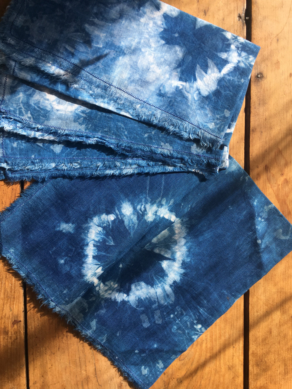 tie dyed indigo napkins
