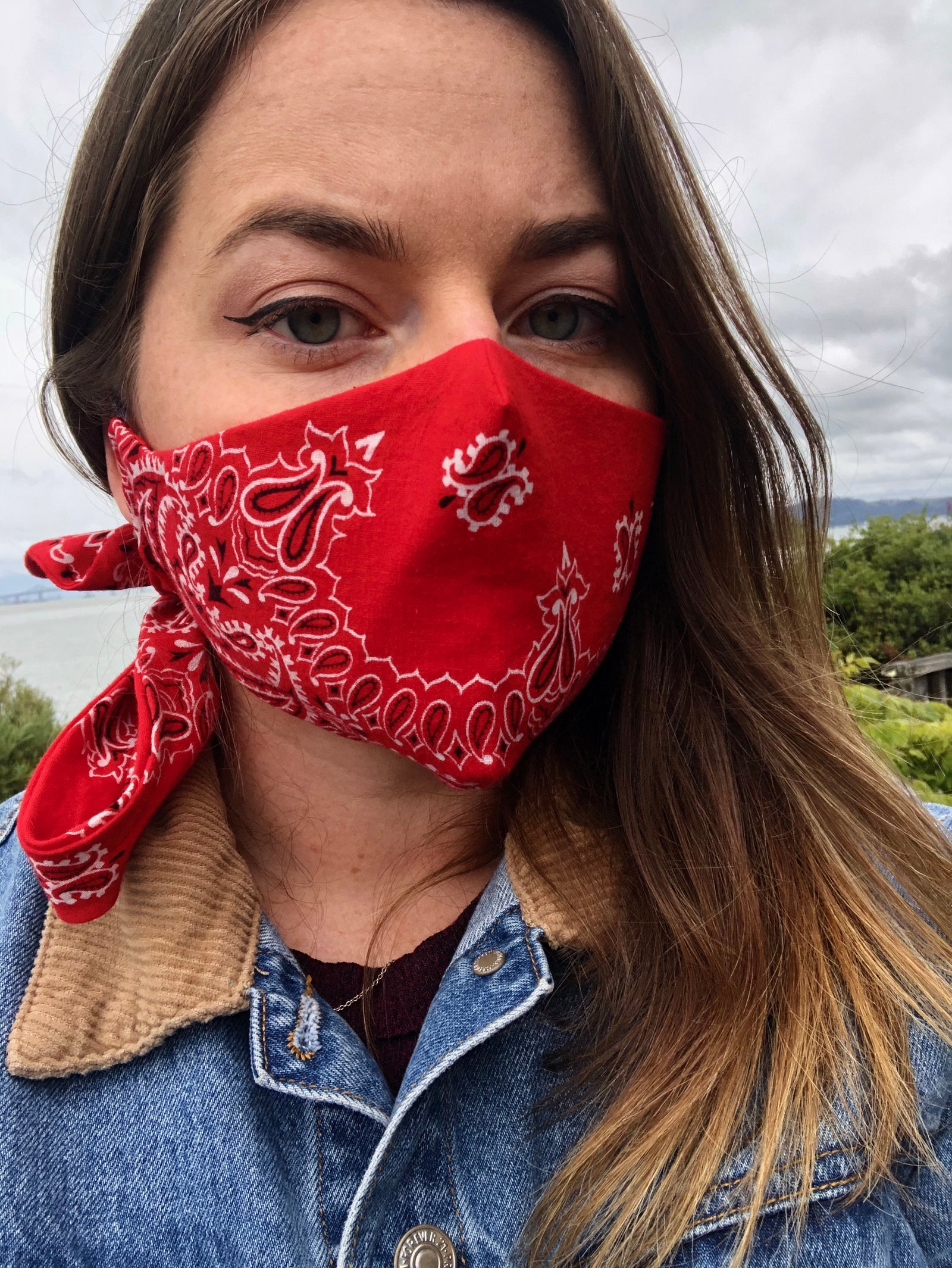 Handmade custom tie-on mask