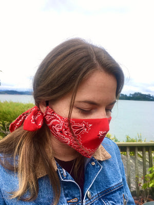 Handmade custom tie-on mask