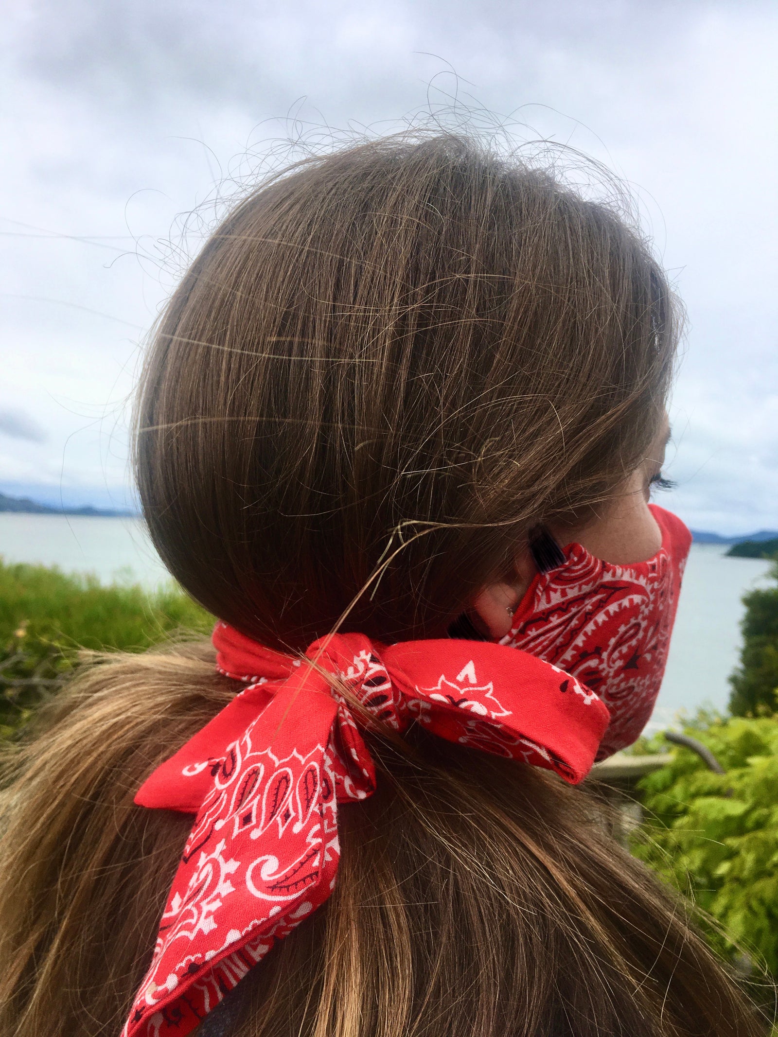 Handmade custom tie-on mask