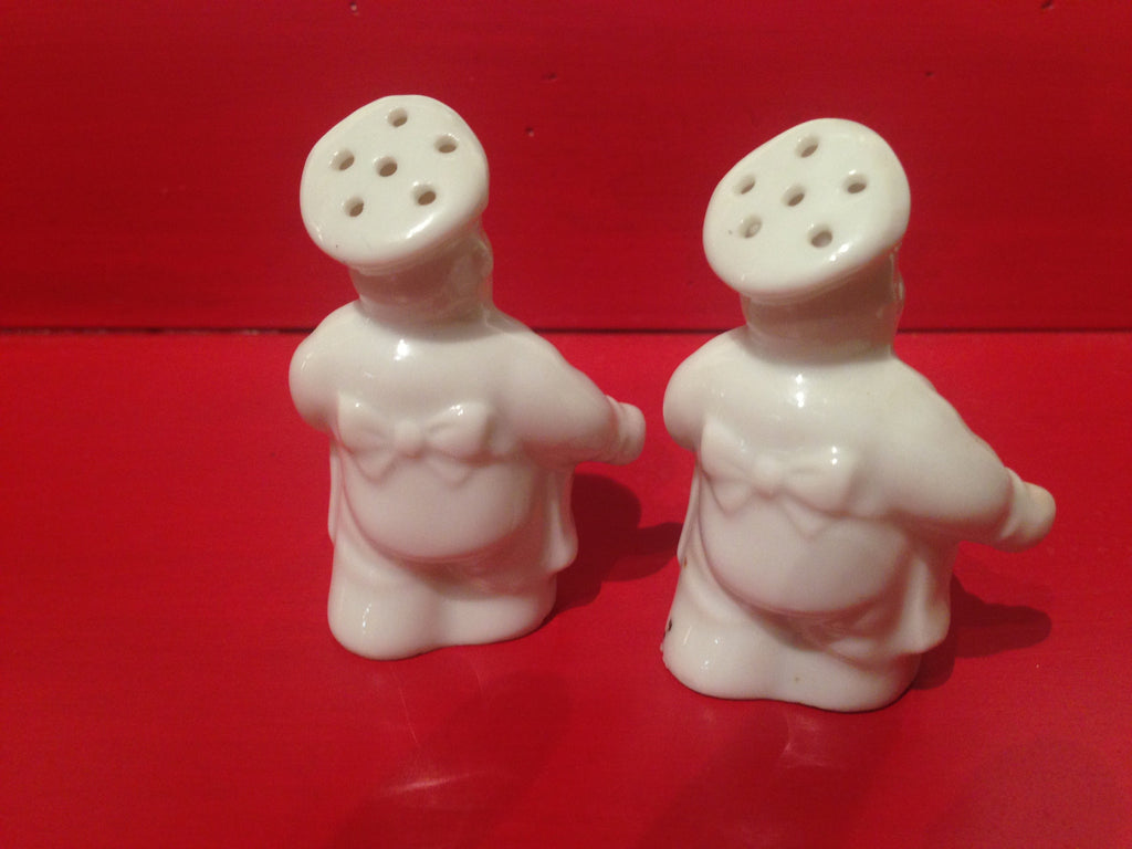 Antique Chef Salt and Pepper Shakers Back Detail