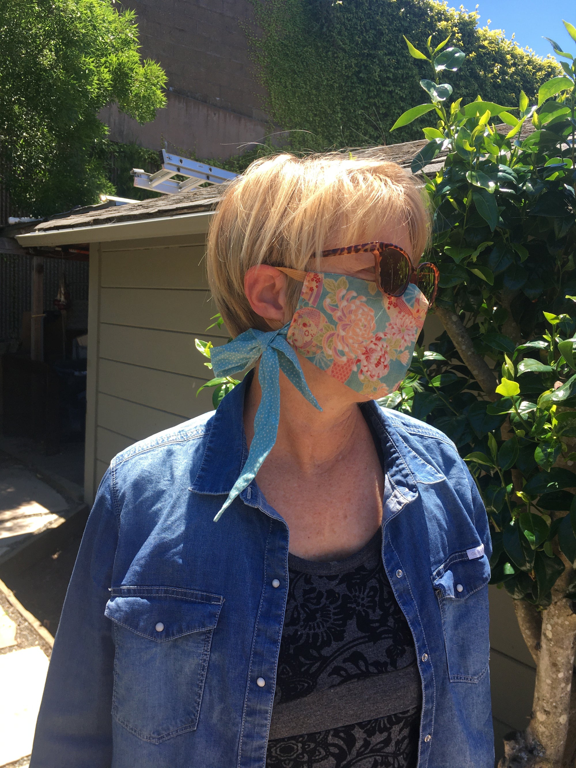 Handmade custom tie-on mask