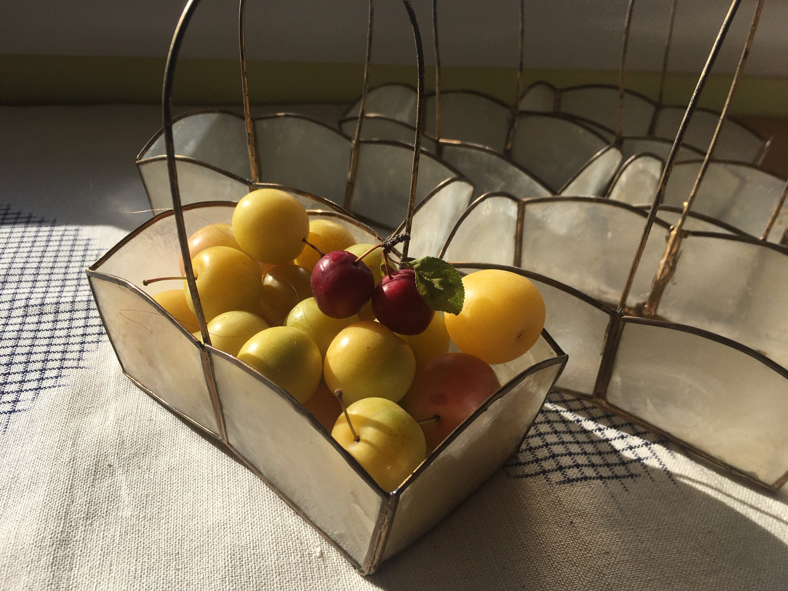 Unique capiz shell baskets for table decor and decorative accents