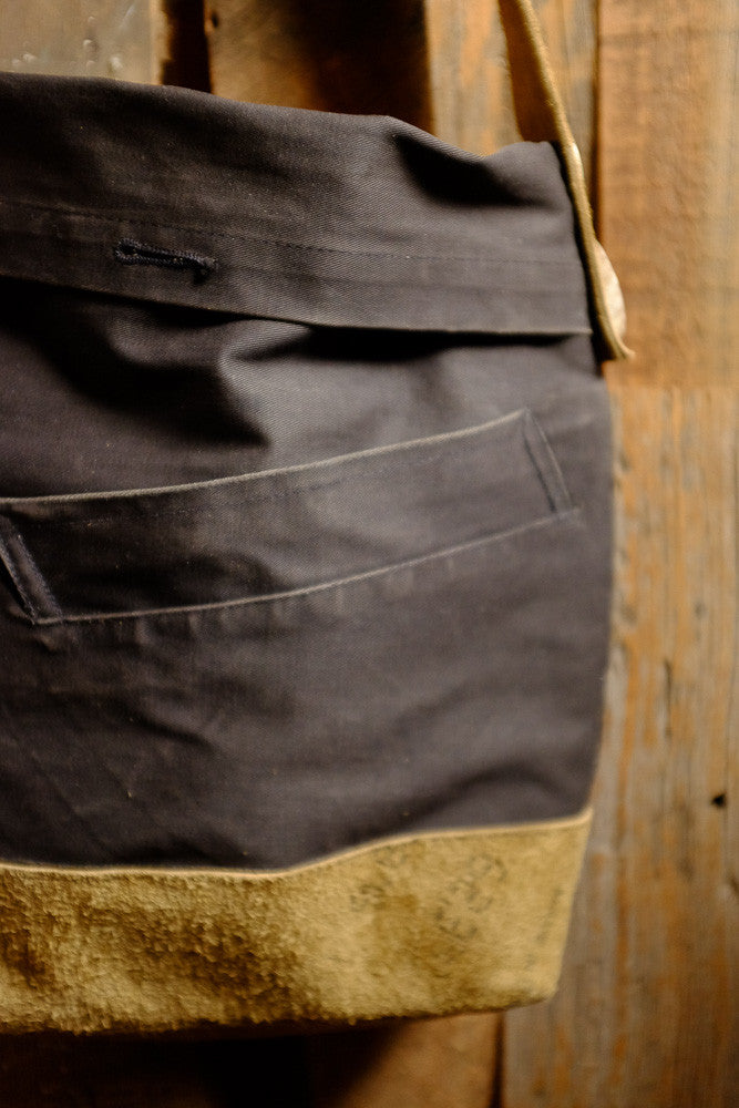 Handmade canvas satchel bag with recycled materials 