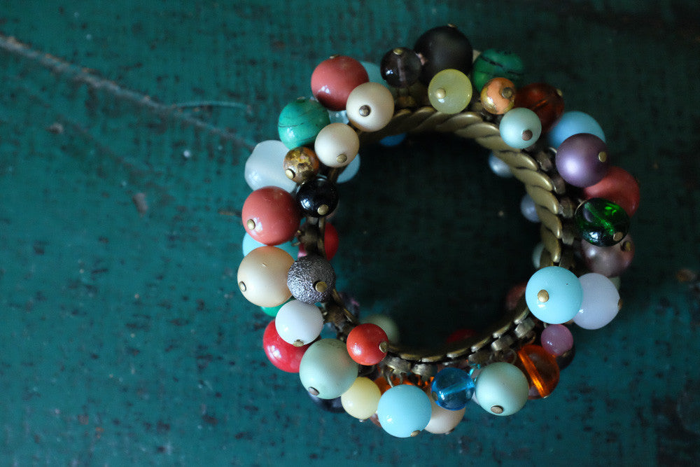 Vintage multi-colored beaded bracelet