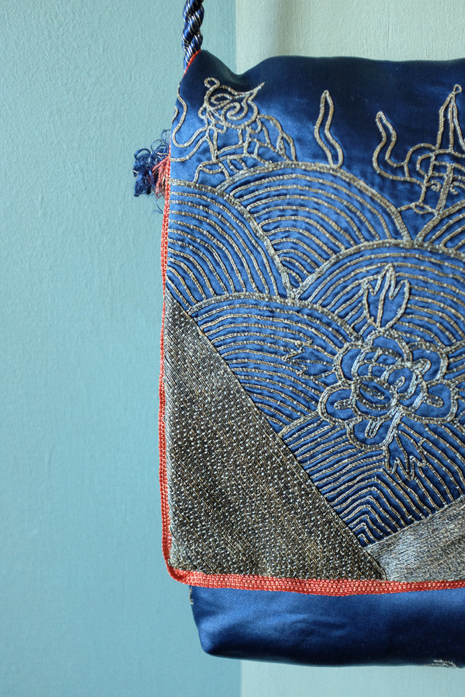 Handmade silk kimono evening bag
