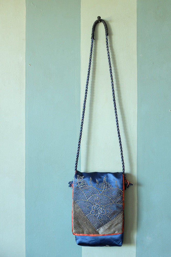 Handmade silk kimono evening bag