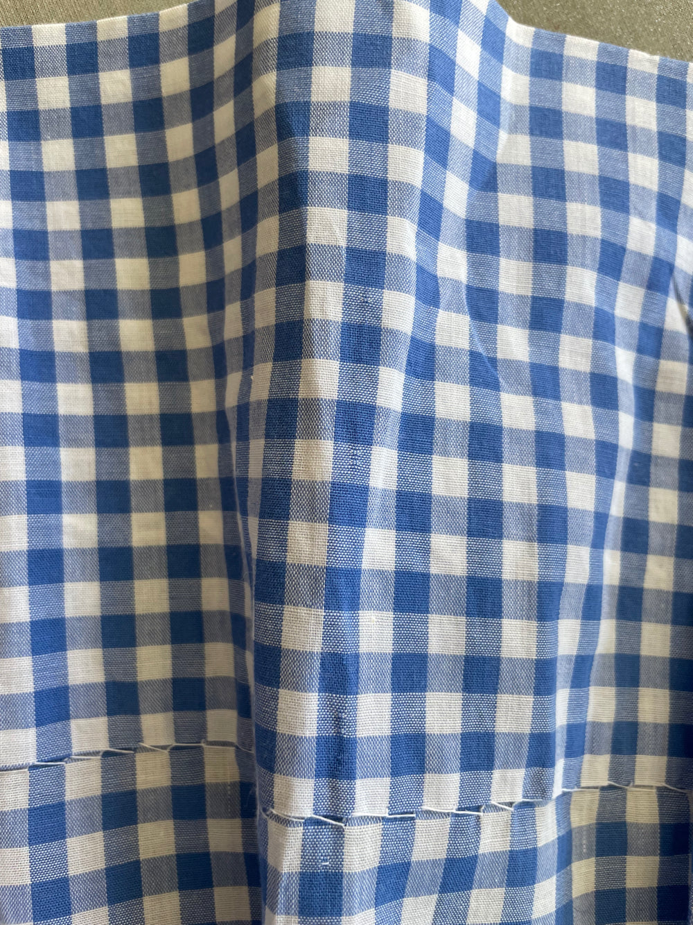 Vintage gingham cross stitch apron