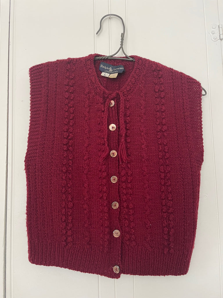 Rosie's burgundy sweater vest