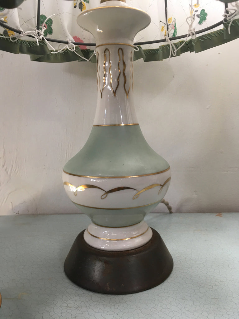 1950's Celadon Lamp Detail