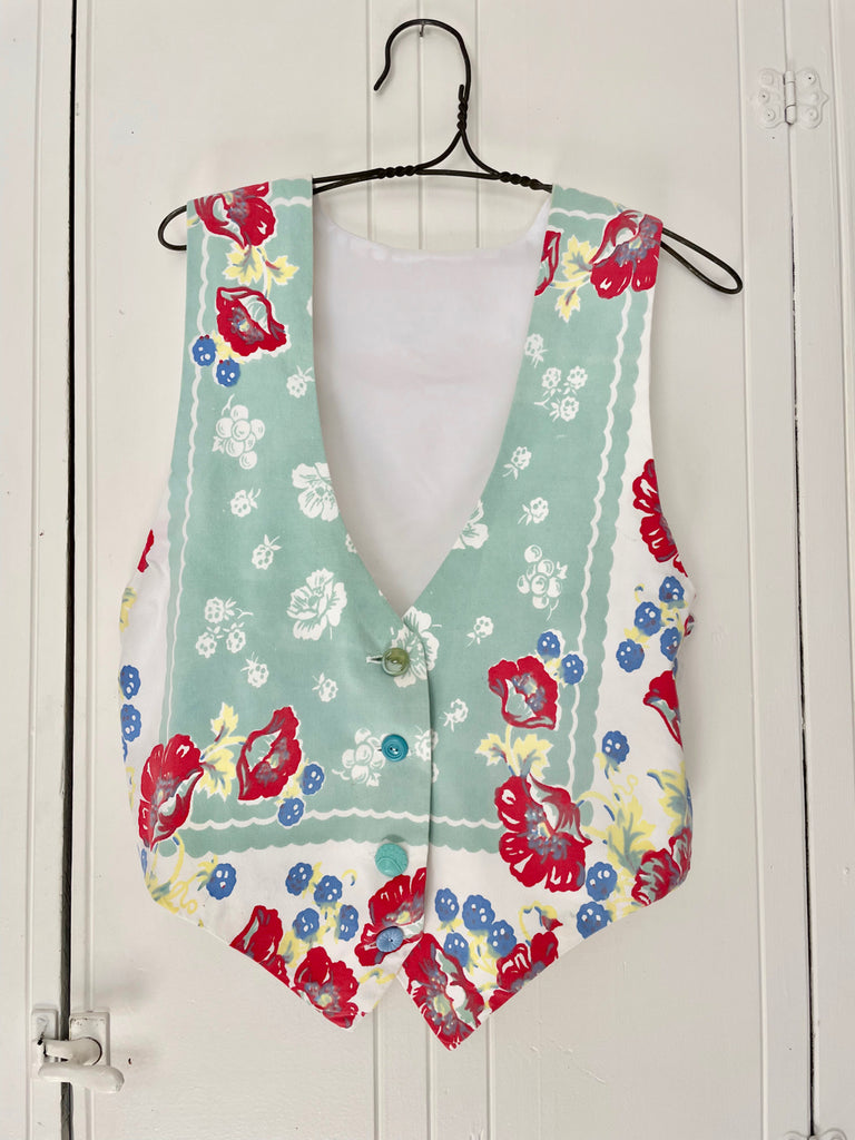 Fanny's vintage floral curtain vest